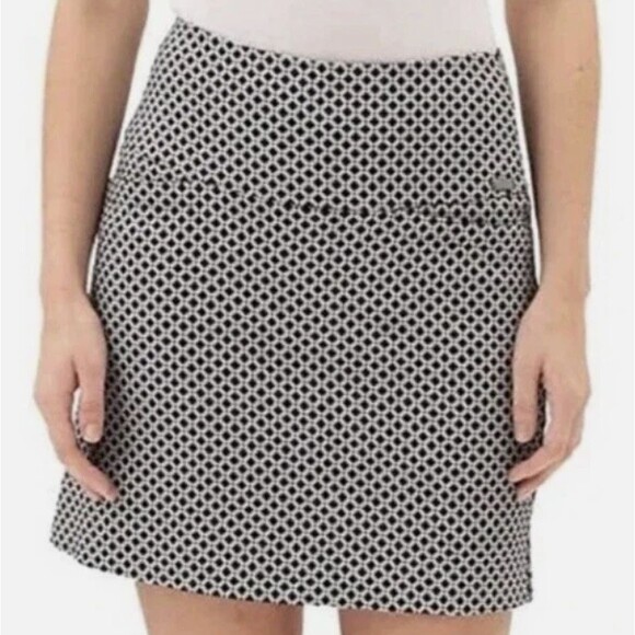 S.C. & CO. Tummy Control Tennis Skort Skirt Women Medium Black White Geometric - Picture 3 of 12